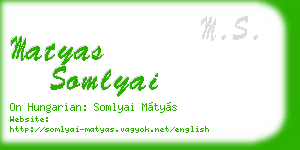 matyas somlyai business card